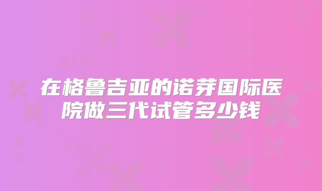 在格鲁吉亚的诺芽国际医院做三代试管多少钱