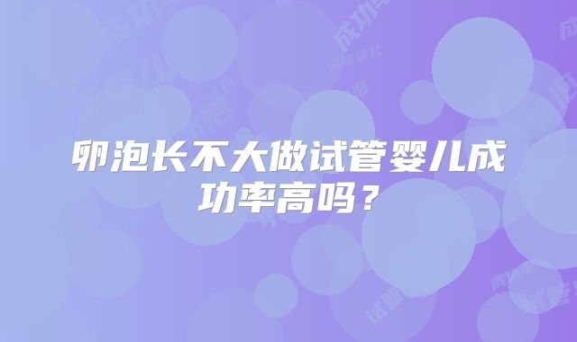 卵泡长不大做试管婴儿成功率高吗?