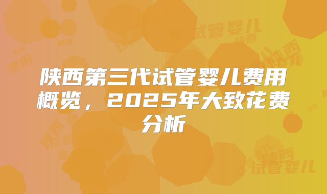 陕西第三代试管婴儿费用概览，2025年大致花费分析