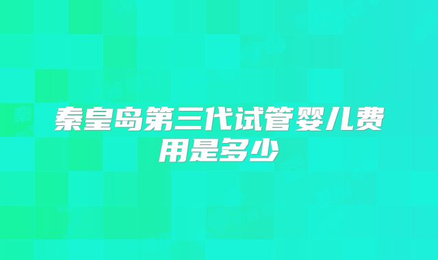 秦皇岛第三代试管婴儿费用是多少