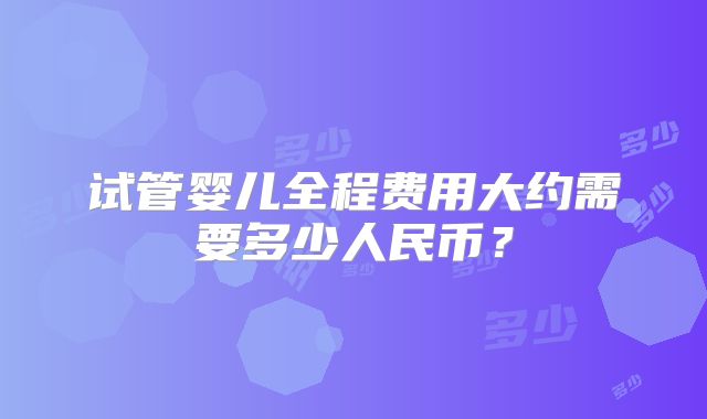 试管婴儿全程费用大约需要多少人民币？