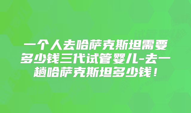 一个人去哈萨克斯坦需要多少钱三代试管婴儿-去一趟哈萨克斯坦多少钱！