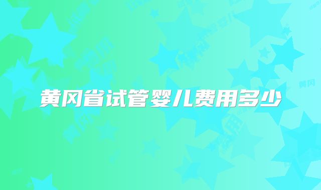 黄冈省试管婴儿费用多少