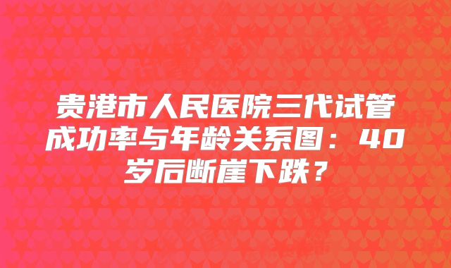 贵港市人民医院三代试管成功率与年龄关系图：40岁后断崖下跌？