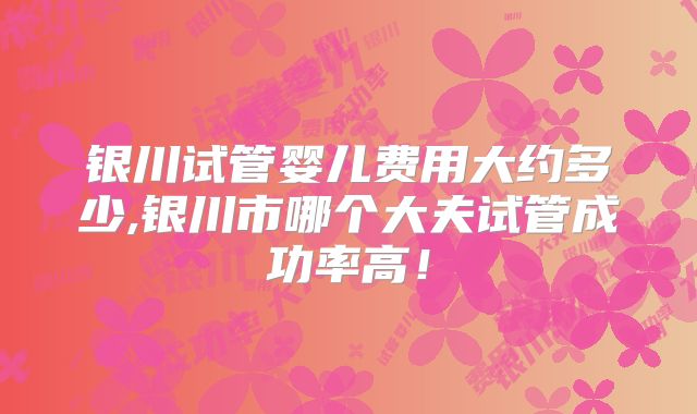 银川试管婴儿费用大约多少,银川市哪个大夫试管成功率高！