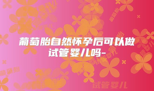 葡萄胎自然怀孕后可以做试管婴儿吗-