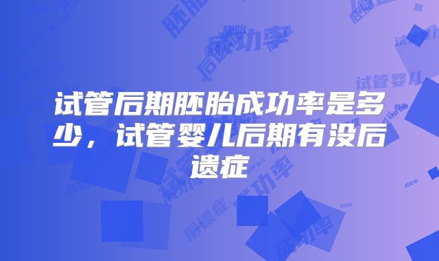 试管后期胚胎成功率是多少，试管婴儿后期有没后遗症