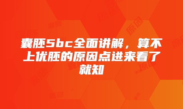囊胚5bc全面讲解，算不上优胚的原因点进来看了就知