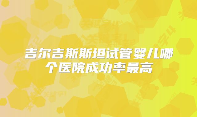 吉尔吉斯斯坦试管婴儿哪个医院成功率最高