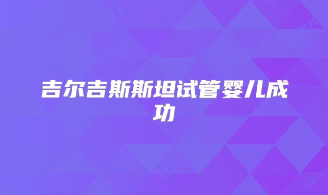 吉尔吉斯斯坦试管婴儿成功