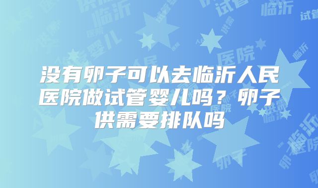 没有卵子可以去临沂人民医院做试管婴儿吗？卵子供需要排队吗