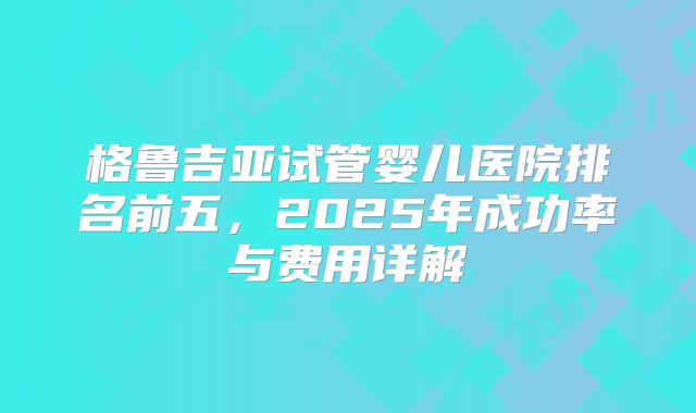 格鲁吉亚试管婴儿医院排名前五，2025年成功率与费用详解