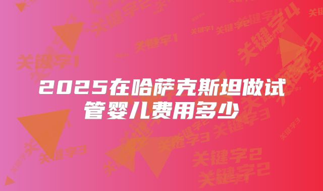 2025在哈萨克斯坦做试管婴儿费用多少