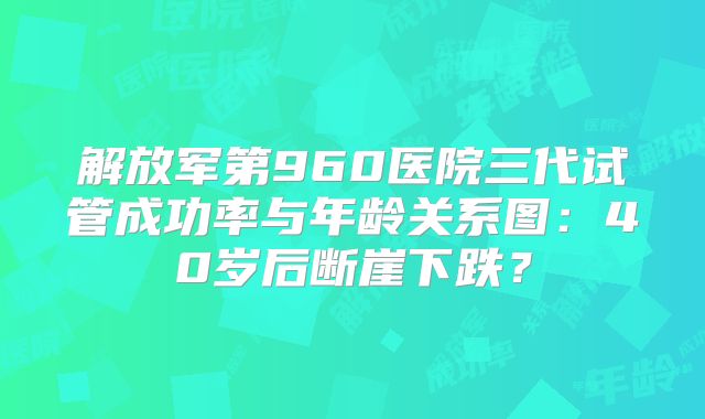 解放军第960医院三代试管成功率与年龄关系图:40岁后断崖下跌?