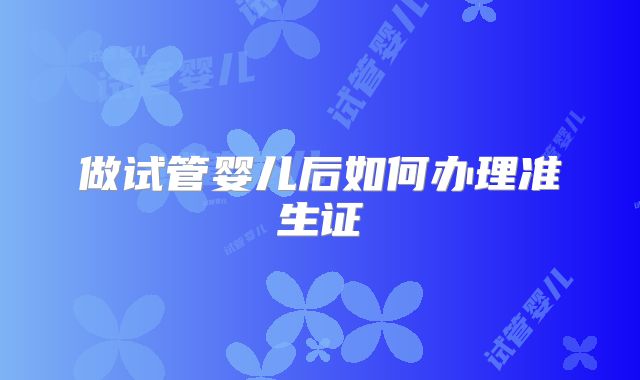 做试管婴儿后如何办理准生证
