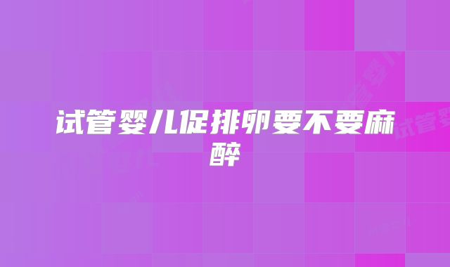 试管婴儿促排卵要不要麻醉