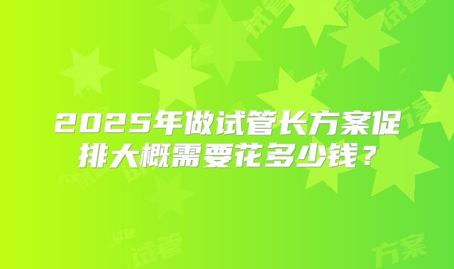 2025年做试管长方案促排大概需要花多少钱?