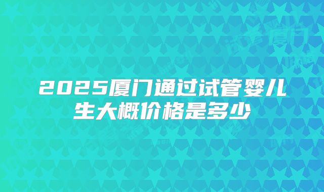 2025厦门通过试管婴儿生大概价格是多少