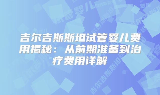 吉尔吉斯斯坦试管婴儿费用揭秘:从前期准备到治疗费用详解