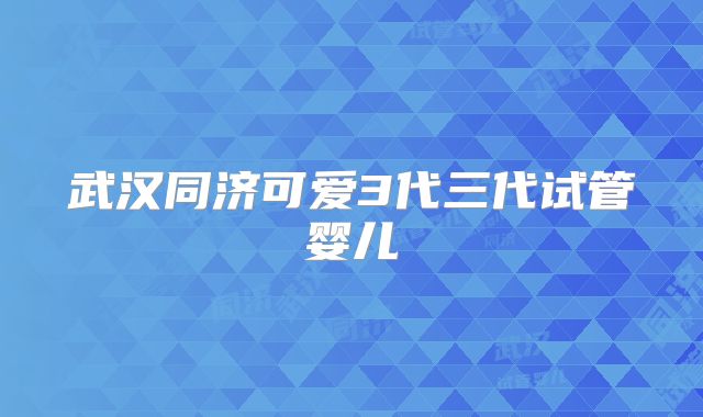 武汉同济可爱3代三代试管婴儿