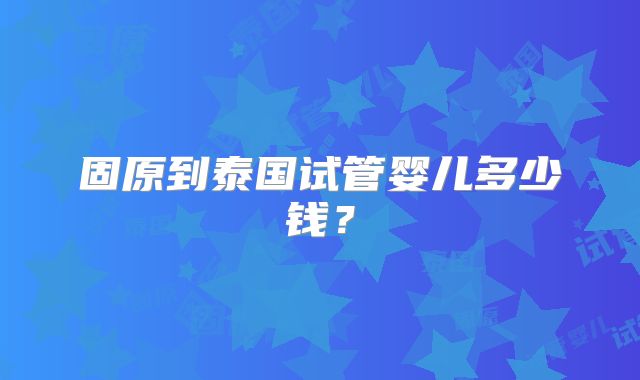 固原到泰国试管婴儿多少钱？