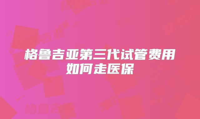 格鲁吉亚第三代试管费用如何走医保