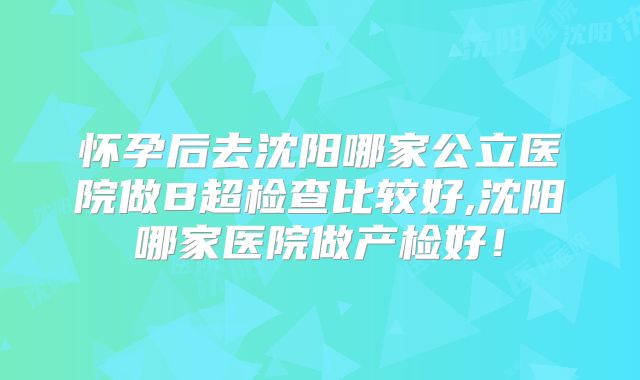 怀孕后去沈阳哪家公立医院做B超检查比较好,沈阳哪家医院做产检好!