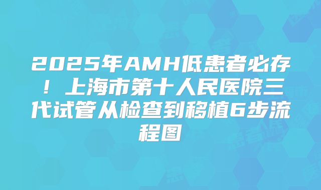 2025年AMH低患者必存！上海市第十人民医院三代试管从检查到移植6步流程图