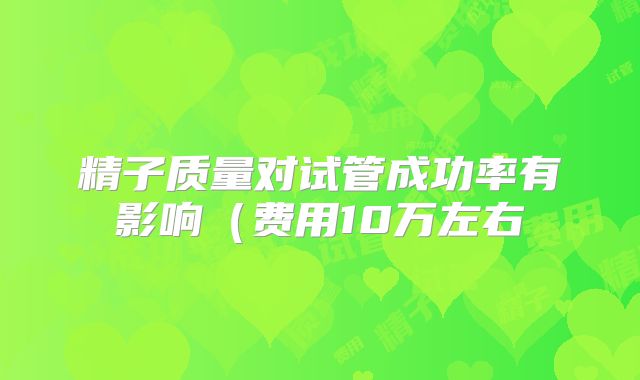 精子质量对试管成功率有影响（费用10万左右
