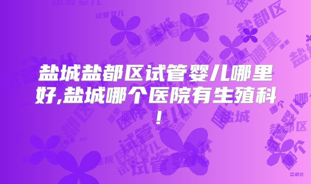 盐城盐都区试管婴儿哪里好,盐城哪个医院有生殖科!