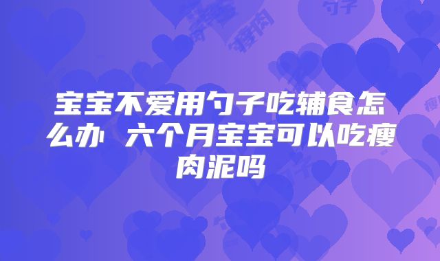 宝宝不爱用勺子吃辅食怎么办 六个月宝宝可以吃瘦肉泥吗