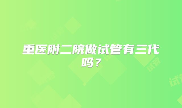 重医附二院做试管有三代吗？