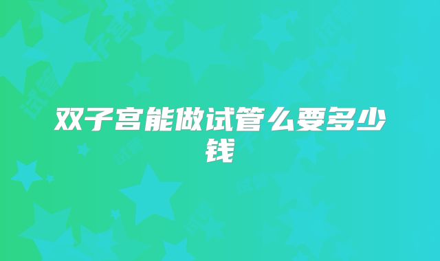 双子宫能做试管么要多少钱