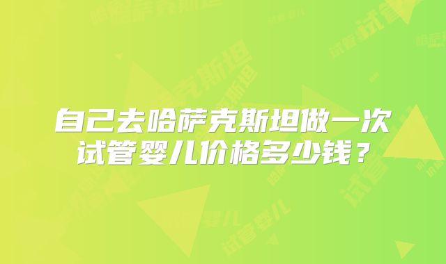 自己去哈萨克斯坦做一次试管婴儿价格多少钱？