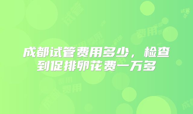成都试管费用多少,检查到促排卵花费一万多