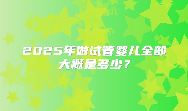 2025年做试管婴儿全部大概是多少？