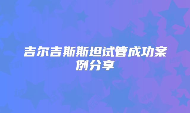 吉尔吉斯斯坦试管成功案例分享