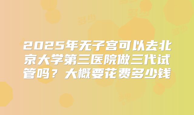 2025年无子宫可以去北京大学第三医院做三代试管吗?大概要花费多少钱