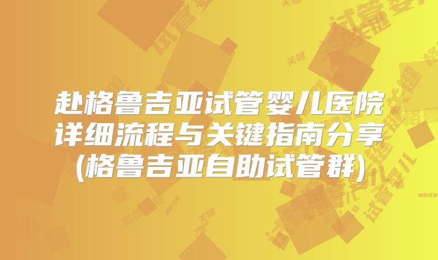 赴格鲁吉亚试管婴儿医院详细流程与关键指南分享(格鲁吉亚自助试管群)