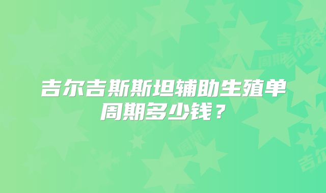 吉尔吉斯斯坦辅助生殖单周期多少钱?