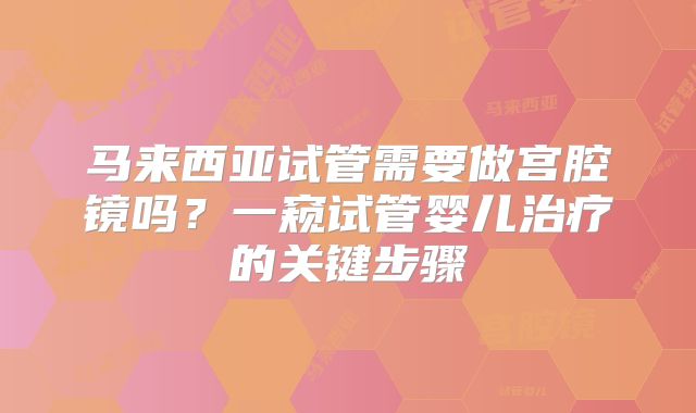 马来西亚试管需要做宫腔镜吗？一窥试管婴儿治疗的关键步骤