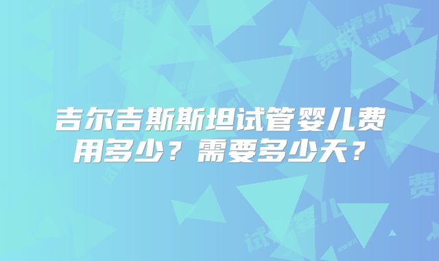 吉尔吉斯斯坦试管婴儿费用多少？需要多少天？