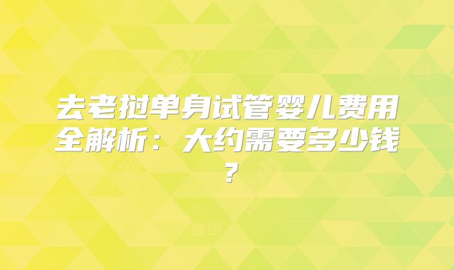 去老挝单身试管婴儿费用全解析：大约需要多少钱？