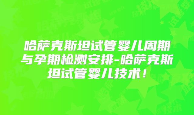 哈萨克斯坦试管婴儿周期与孕期检测安排-哈萨克斯坦试管婴儿技术！