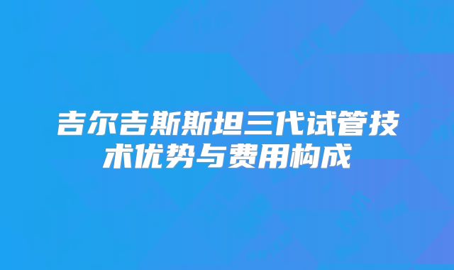 吉尔吉斯斯坦三代试管技术优势与费用构成