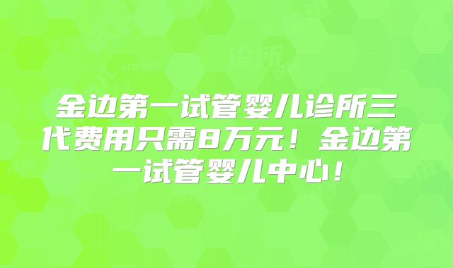 金边第一试管婴儿诊所三代费用只需8万元！金边第一试管婴儿中心！