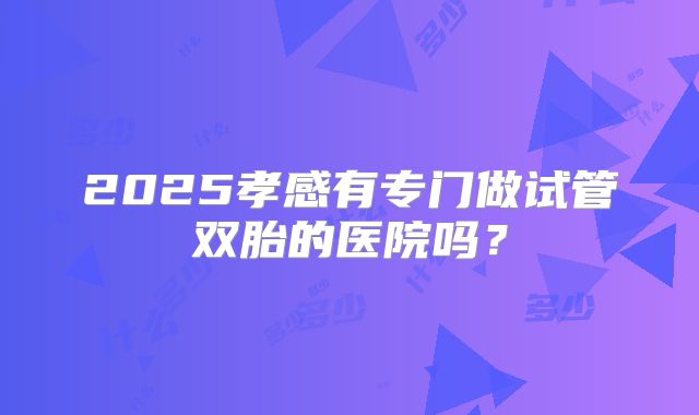 2025孝感有专门做试管双胎的医院吗？