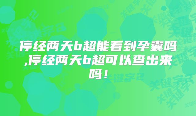 停经两天b超能看到孕囊吗,停经两天b超可以查出来吗！