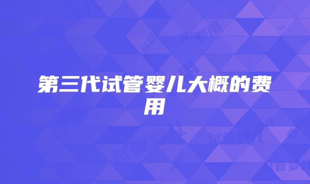 第三代试管婴儿大概的费用