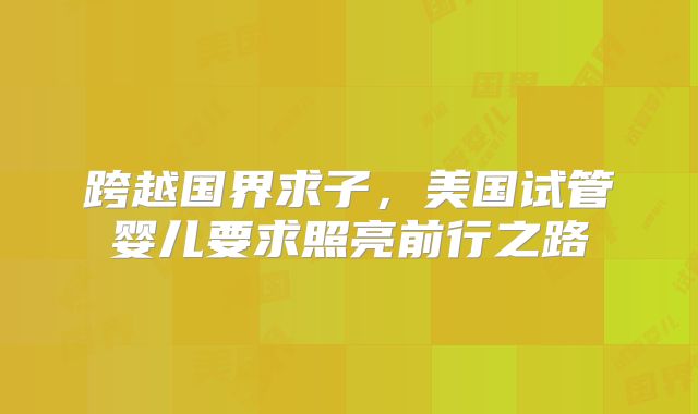 跨越国界求子，美国试管婴儿要求照亮前行之路